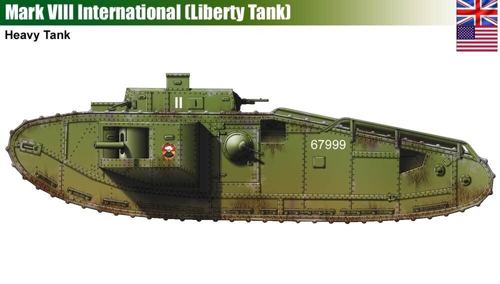 WW1 American Mk.VIII Liberty Tank. Painted Resin Model