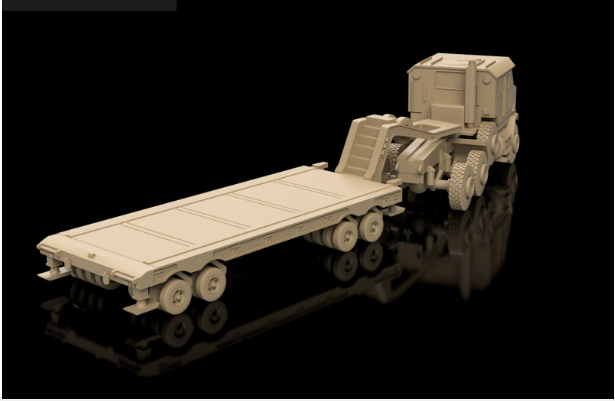 American Post War HETT Tank Transporter. Painted Resin Model