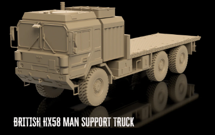 British Post War MAN HX58 Truck EMPTY. Painted Resin Model