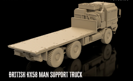 British Post War MAN HX58 Truck EMPTY. Painted Resin Model