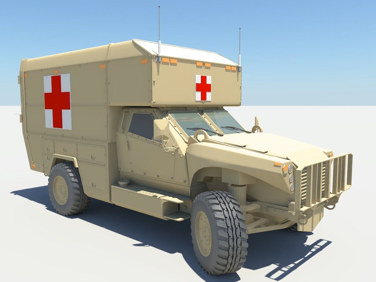 American Post War JLTV Ambulance. Painted Resin Model