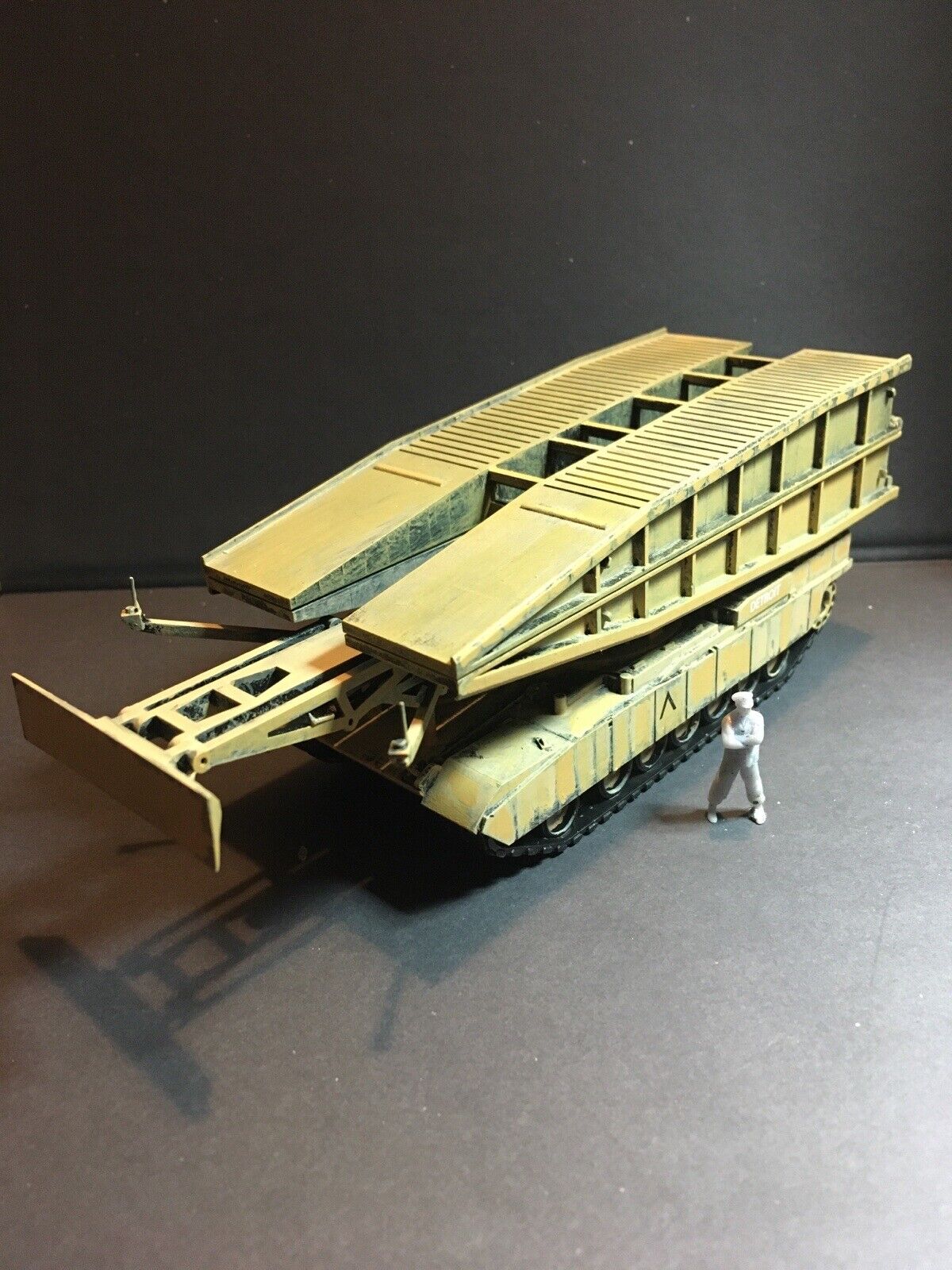 American Post War M1 Abrams Assault Bridge System. Painted Resin Model