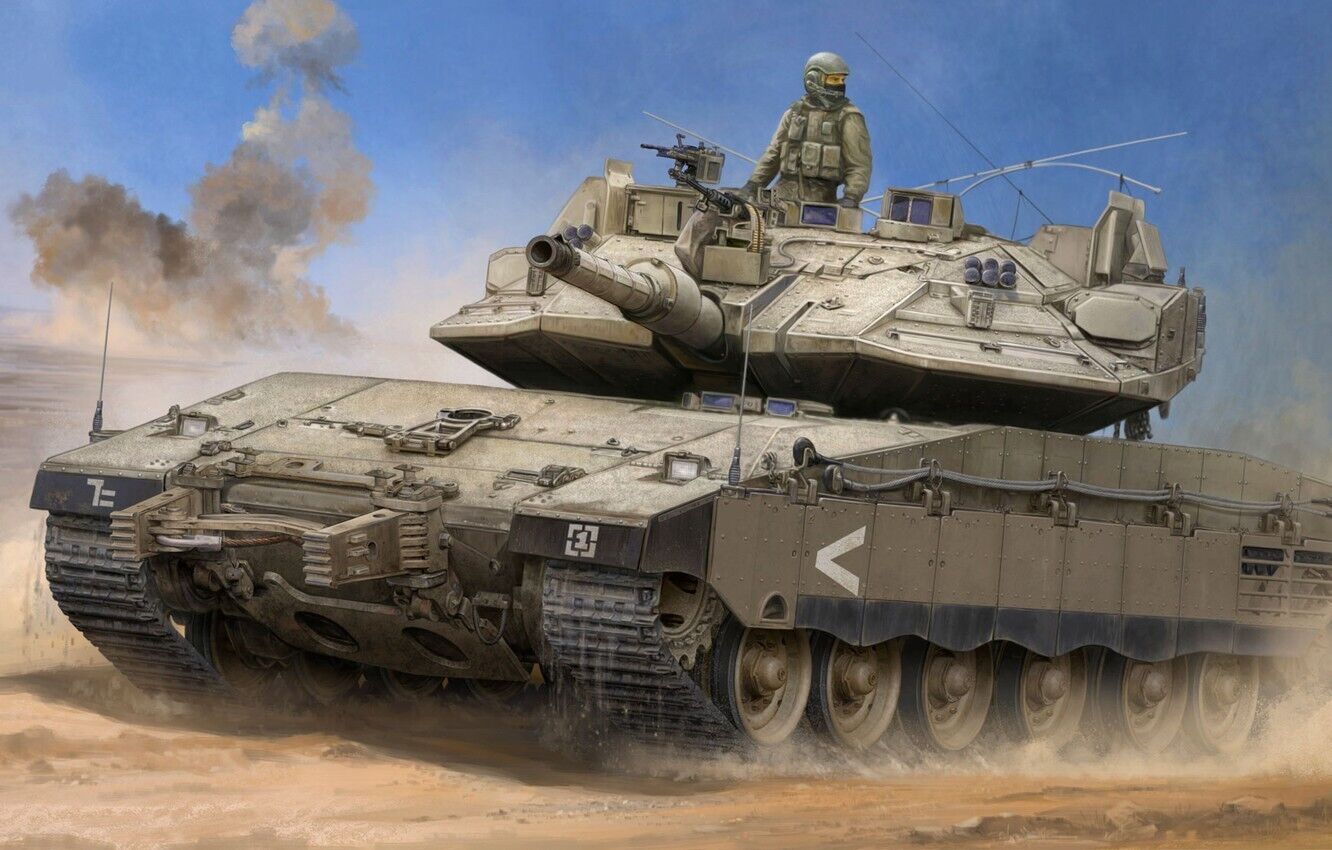 Israeli Merkava IV MBT. Painted Resin Model