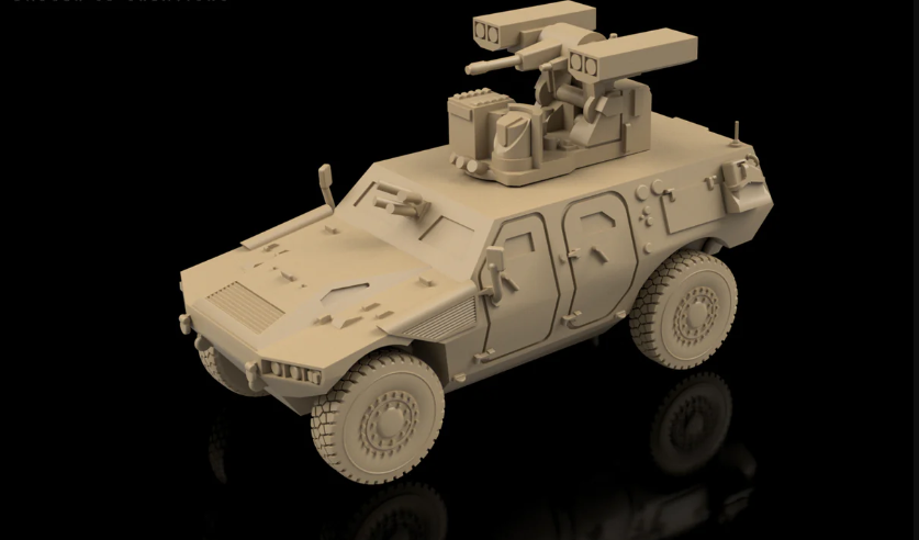 French Post War Panhard VBR Armoured Vehicle. Painted Resin Model