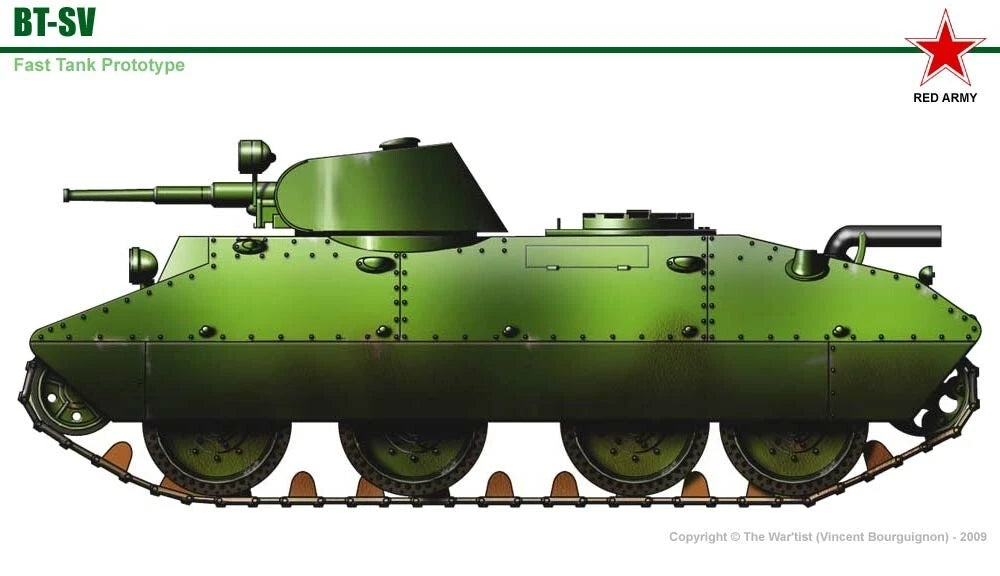 WW2 Russian BTSV Tank. Painted Resin Model