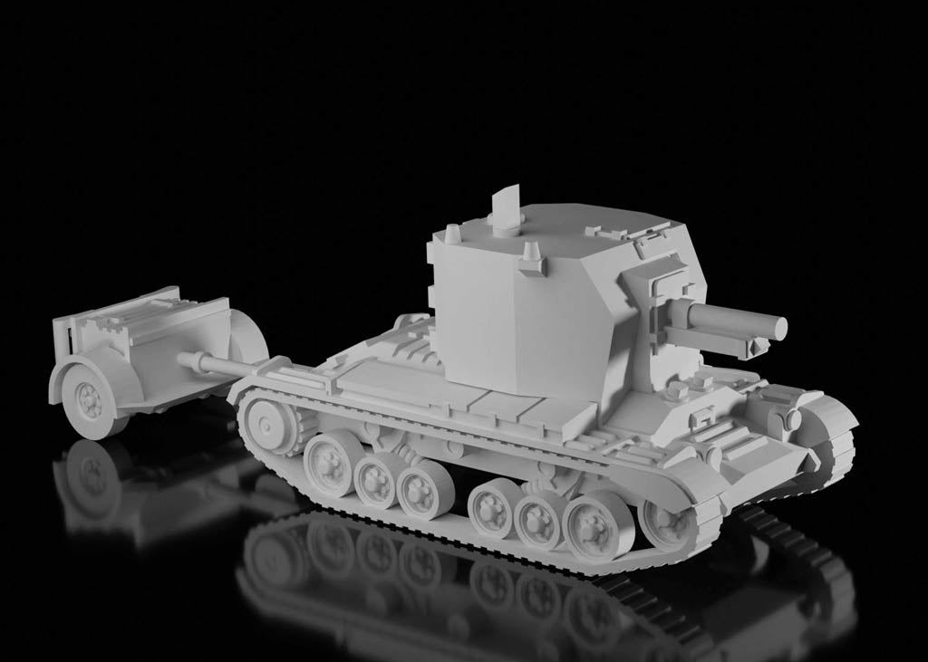 Carrier Valentine Mk.1 "Bishop" with Ammunition Trailer
