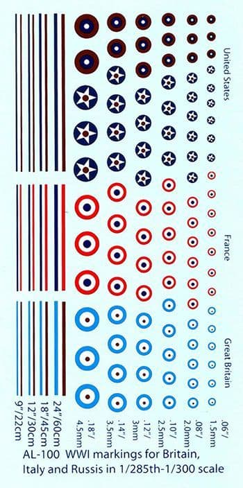 US, British & French Aircraft Roundels [1/300]