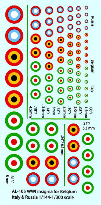 Russian, Italian & Belgian Aircraft Roundels [1/144]