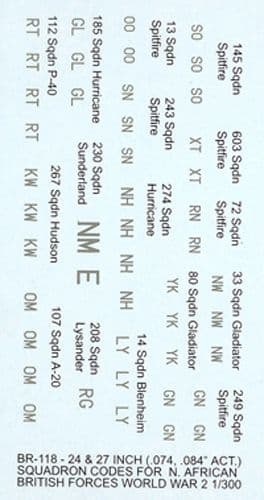 WWII British N. Africa Squadron Codes [1/285]