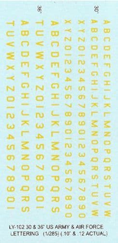 Yellow US Army and Air Force Letters [1/76-1/285]