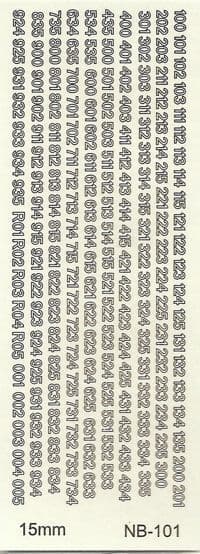 WWII AFV Numbers (Clear with black outline) [1/100]