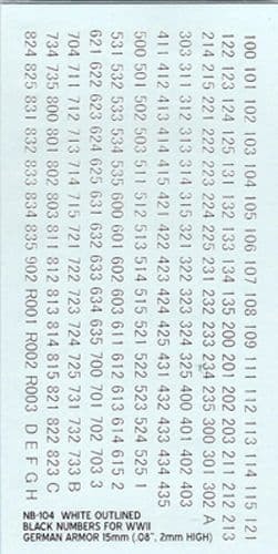 WWII AFV Numbers (Black with white outline) [1/100]