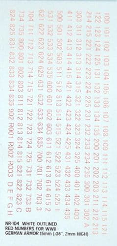 WWII AFV Numbers (Red with white outline) [1/100]