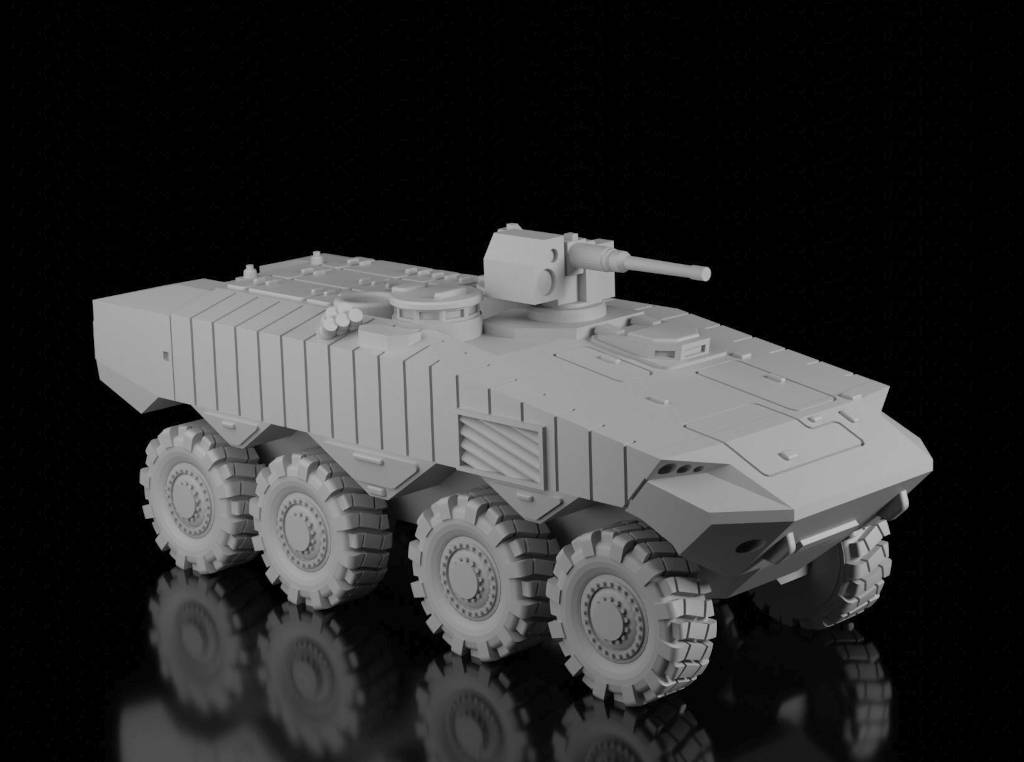 Eitan 8x8 APC (Guaro3d). Painted Resin Model