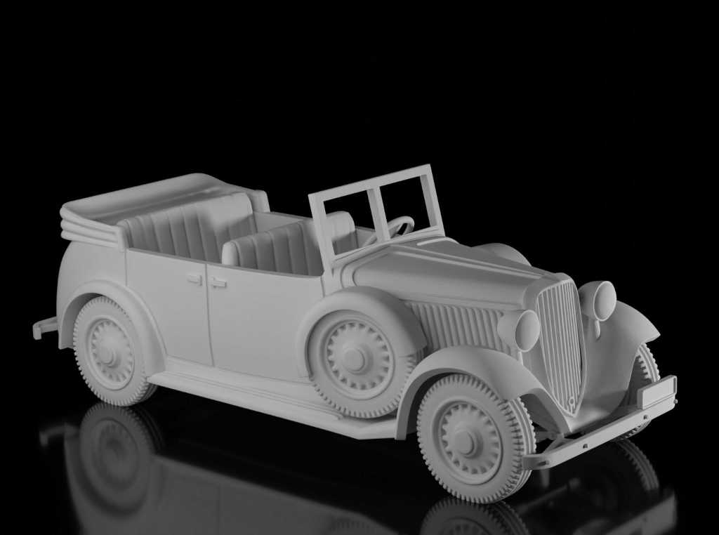 Fiat 518 Mazur Cabriolet (Wargame3d). Painted Resin Model