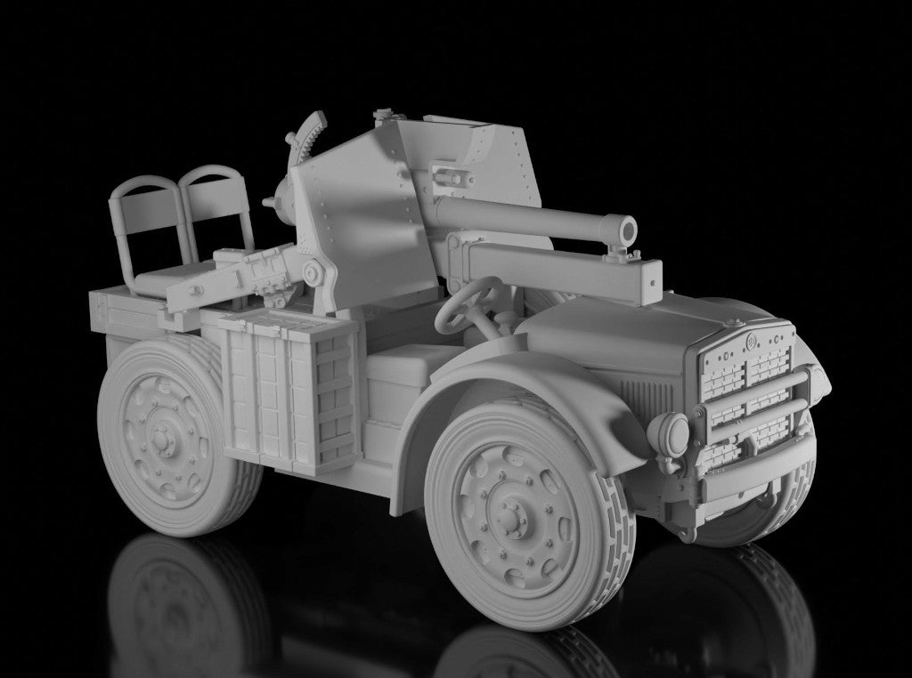 Fiat SPA TL.37 & Autocanone da 75/25. Painted Resin Model