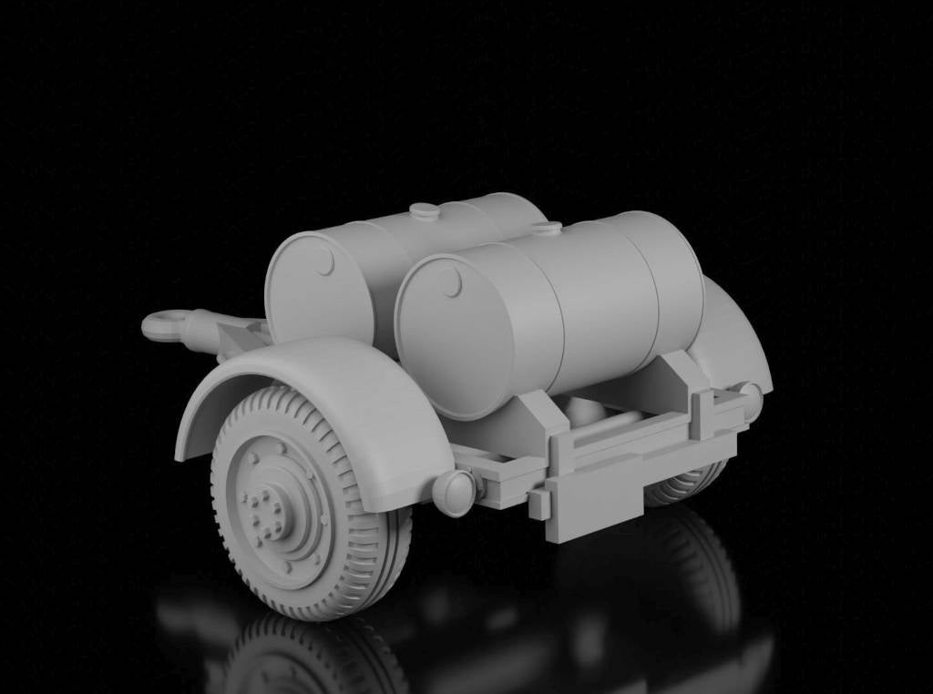 2 Barrel Fuel Trailer (Ramzay1945). Painted Resin Model