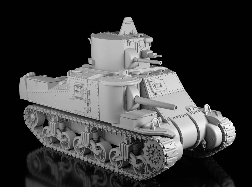 Grant CDL Canal Defence Light (Arvernes Miniatures). Painted Resin Model