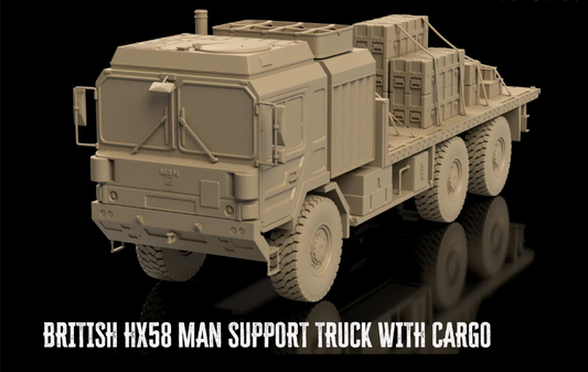 British Post War MAN HX58 Truck with Cargo. Painted Resin Model