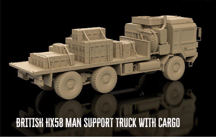 British Post War MAN HX58 Truck with Cargo. Painted Resin Model