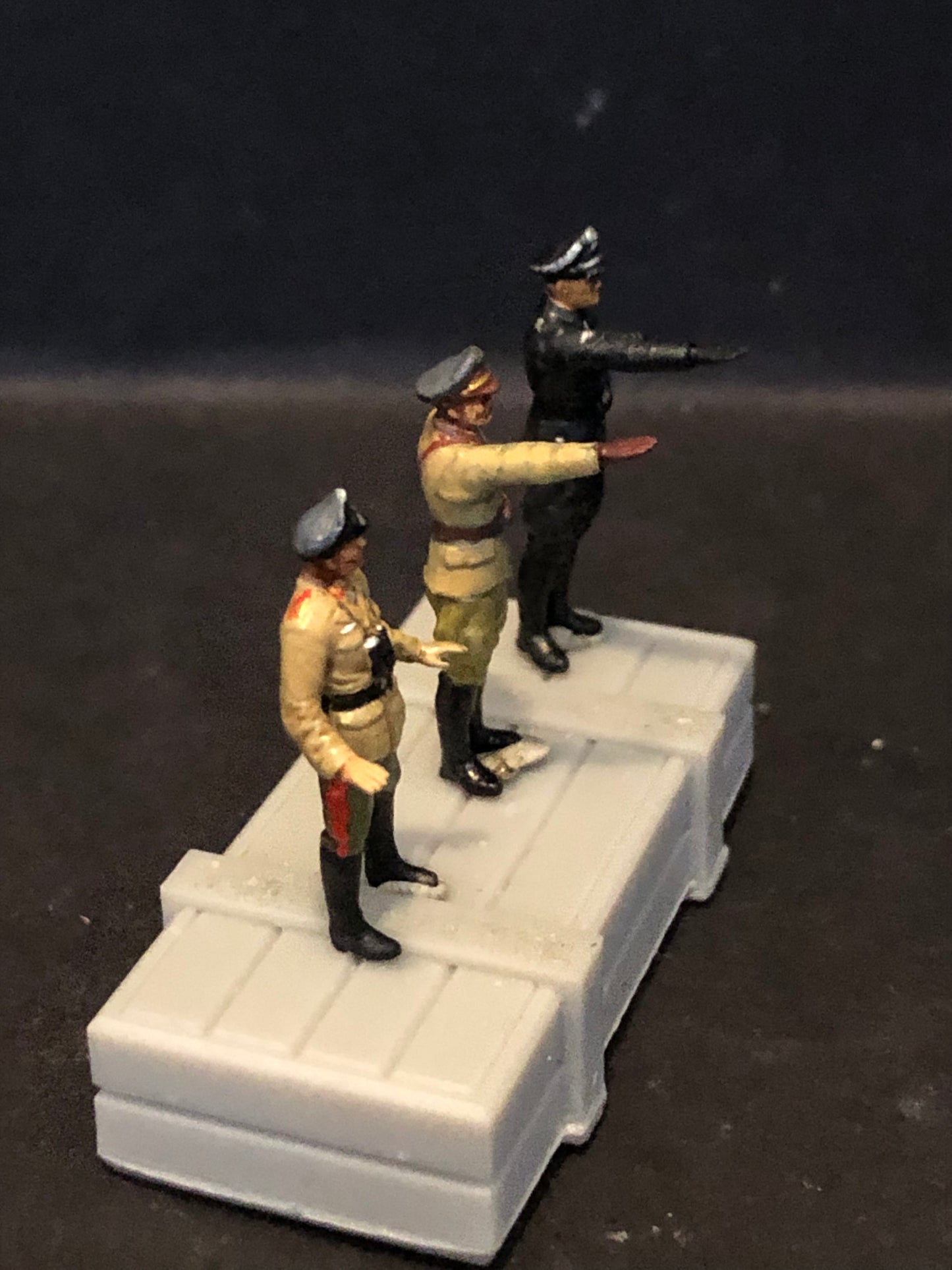 WW2 German figures x 3 (Hitler.Rommel and SS Officer) Painted Resin Model