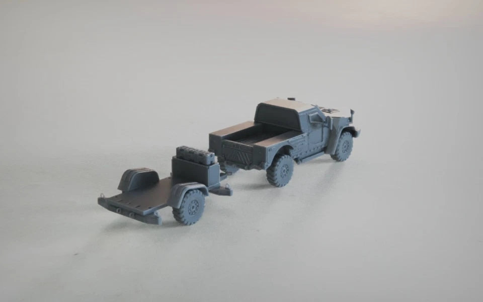 American Post War JLTV WITH TRAILER. Painted Resin Model