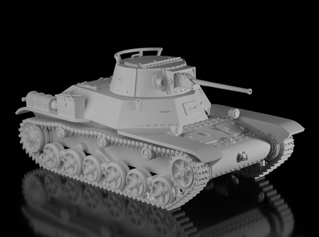 Type 2 Ke-To Light Tank (Wargame3d). Painted Resin Model
