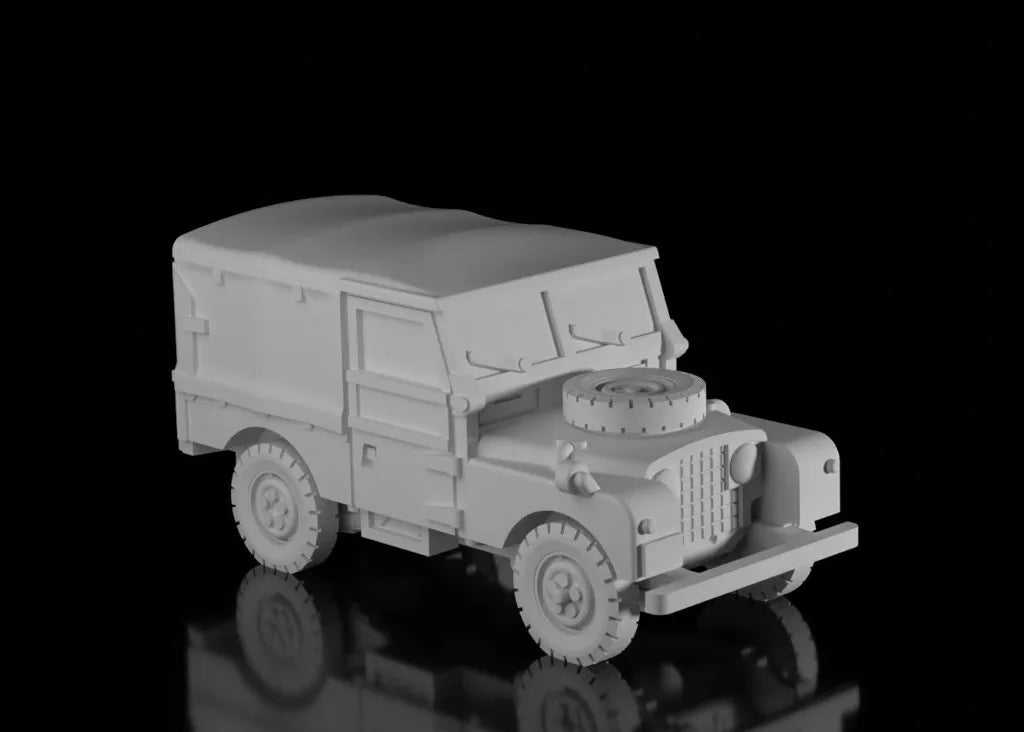 British Post War Land Rover Series 1 LWB Soft top. Painted Resin model