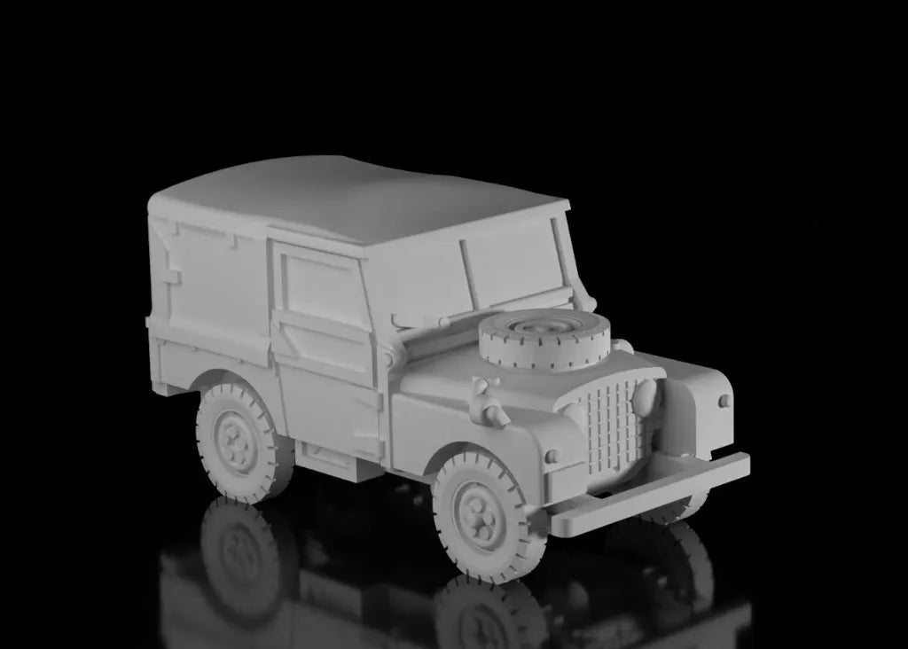 British Post War Land Rover Series 1 SWB Soft Top. Painted Resin Model