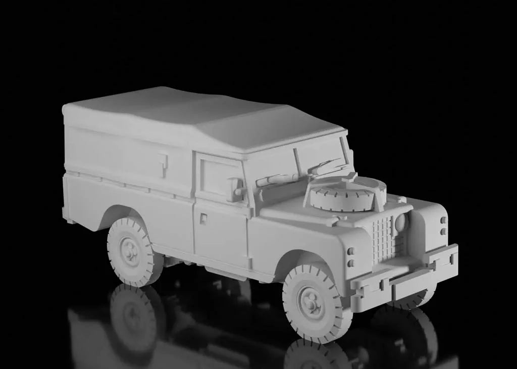 British Post War Land Rover Series 2 Soft Top. Painted Resin Model