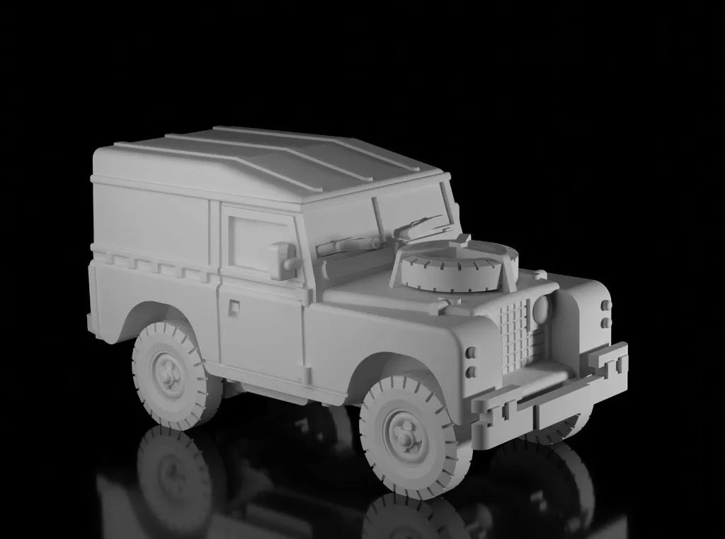 British Post War Land Rover Series 2 SWB Hard Top. Painted Resin Model