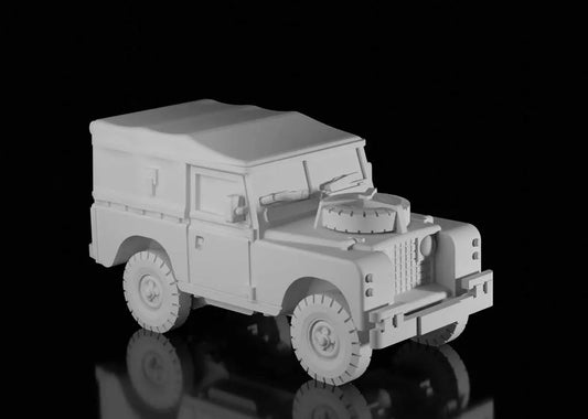 British Post War Land Rover Series 2 SWB Soft Top. Painted Resin Model