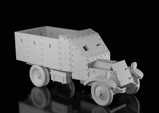 British Interwar Lancia Armoured Truck. Unpainted Resin Model