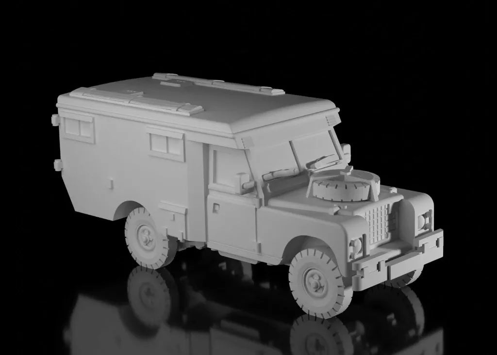 British Post War Land Rover Series 3 Ambulance. Painted Resin Model