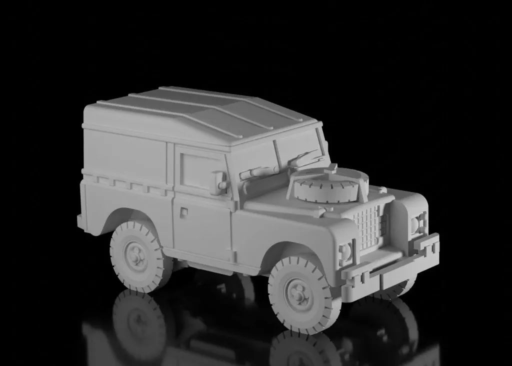 British Post War Land Rover Series 3 SWB Hard Top. Painted Resin Model