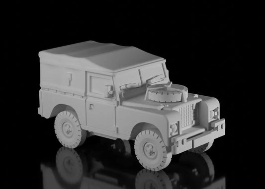 British Post War Land Rover Series 3 SWB Soft Top. Painted Resin Model