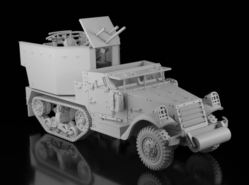American WW2 M15A1 CGMC unpainted resin model