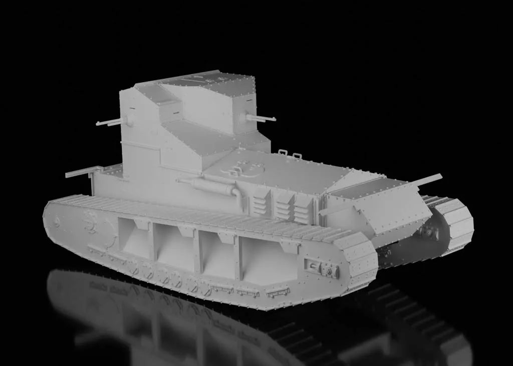 WW1 British Mark A Whippet Tank. Unpainted Resin Model