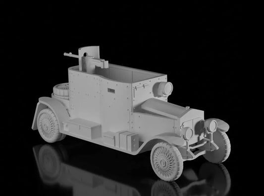 WW1 Belgian Minerva Armoured car. Unpainted Resin Model