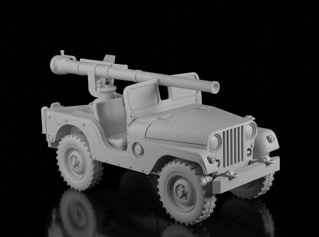 M38A1 NEKAF w/M40 Recoilless Rifle (Ramzay1945). Painted Resin Model