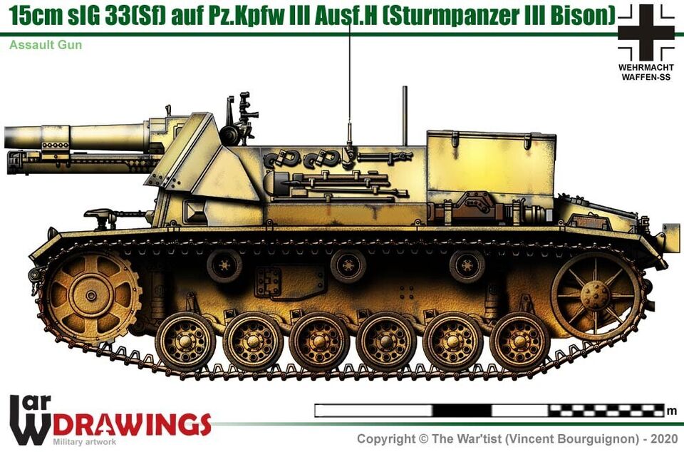 WW2 German Panzer 15cm sIG33 (Sf) Pz.III (H) UNPainted Resin Model