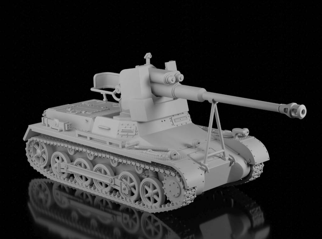 WW2 German Panzerjager IB 7.5cm Stuk UNPainted Resin Model
