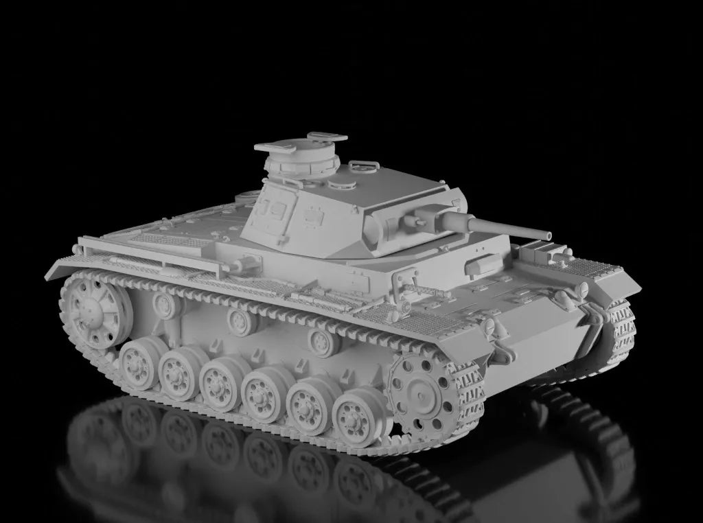 WW2 German Panzer III Ausf F. Sd.Kfz.141 (Late). UnPainted Resin Model