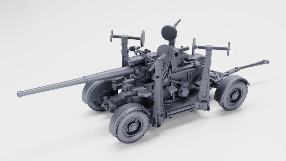 WW2 British QF 3.7MM AA Gun In TOWING position. UNPainted Resin Model