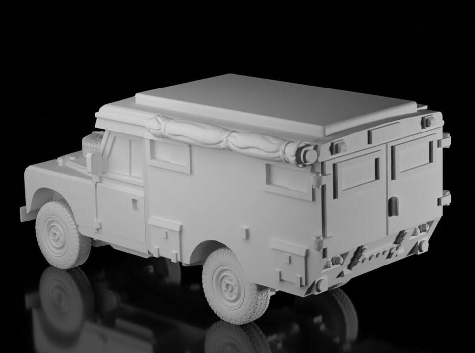 British Post War RAF Land Rover Series III Ambulance. Unpainted Resin Model