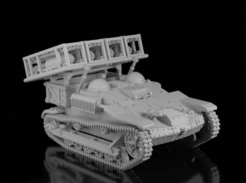 Renault UE Chenillette Wurfrahmen (Wargame3d). Painted Resin Model