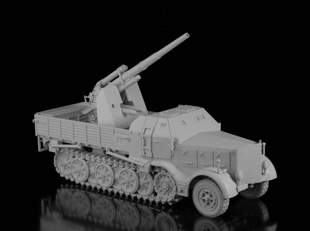 Sd.Kfz.9 Famo 8.8cm Flak (Wargame3d). Painted Resin Model
