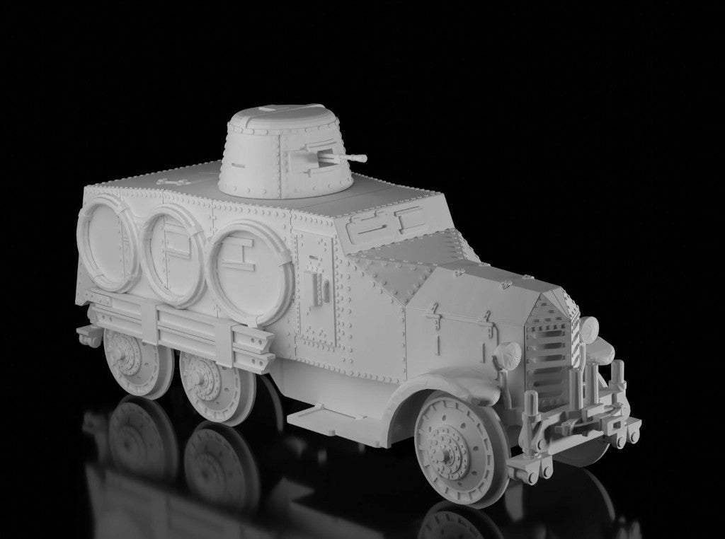 Type 91 So-Mo Armoured Car - Rail. Painted Resin Model