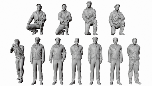 US BOMBER CREW X 11. Painted Resin Figures