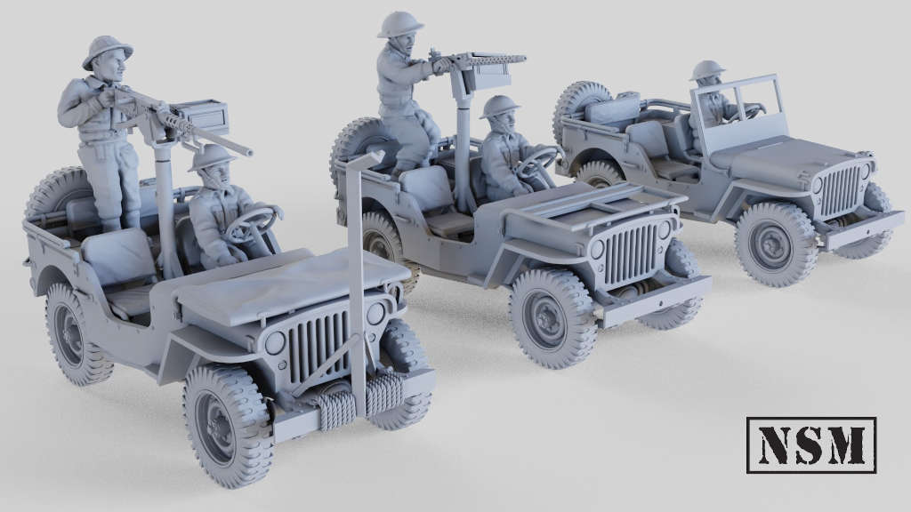 Willys Jeep - British Crew (Night Sky Miniatures)